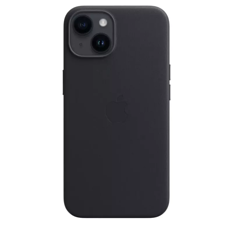 Capa Apple iPhone 14 em pele com MagSafe meia-noite preto