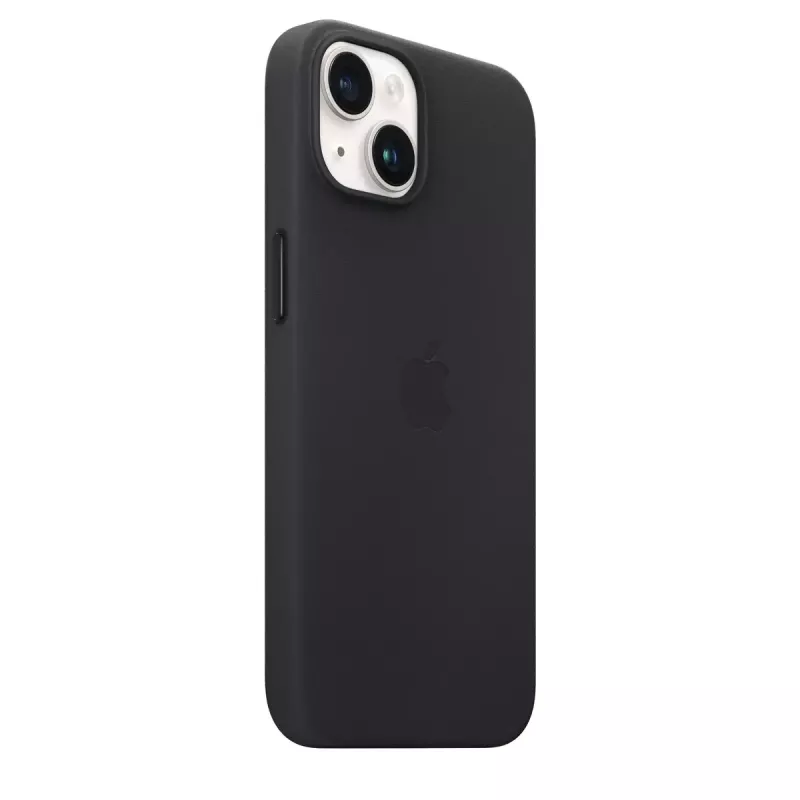 Capa Apple iPhone 14 em pele com MagSafe meia-noite preto