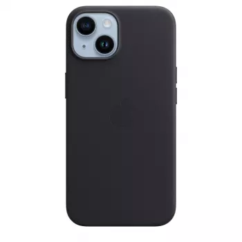 Capa Apple iPhone 14 em pele com MagSafe meia-noite preto