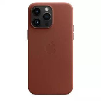 Capa MagSafe em pele para iPhone 14 Pro Max da Apple — castanho, para ecrã de 6,7 polegadas