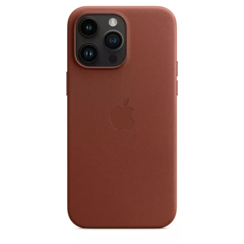 Capa MagSafe em pele para iPhone 14 Pro Max da Apple — castanho, para ecrã de 6,7 polegadas