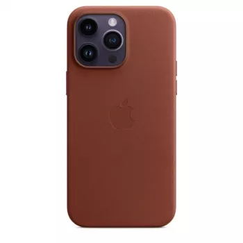 Capa MagSafe em pele para iPhone 14 Pro Max da Apple — castanho, para ecrã de 6,7 polegadas