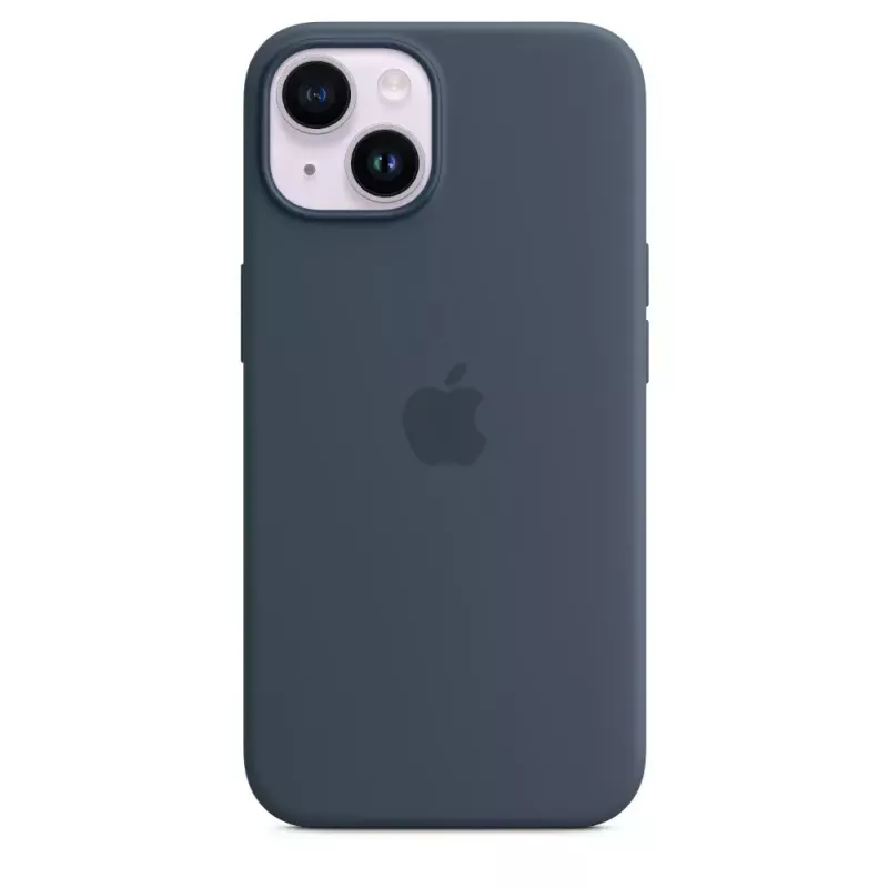 Capa em silicone Apple iPhone 14 MagSafe Storm Blue
