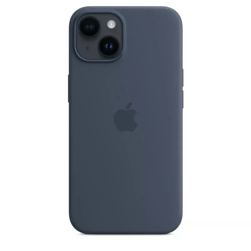 Capa em silicone Apple iPhone 14 MagSafe Storm Blue