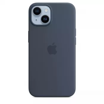 Capa em silicone Apple iPhone 14 MagSafe Storm Blue
