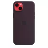 Capa em silicone Apple iPhone 14 Plus borgonha MagSafe