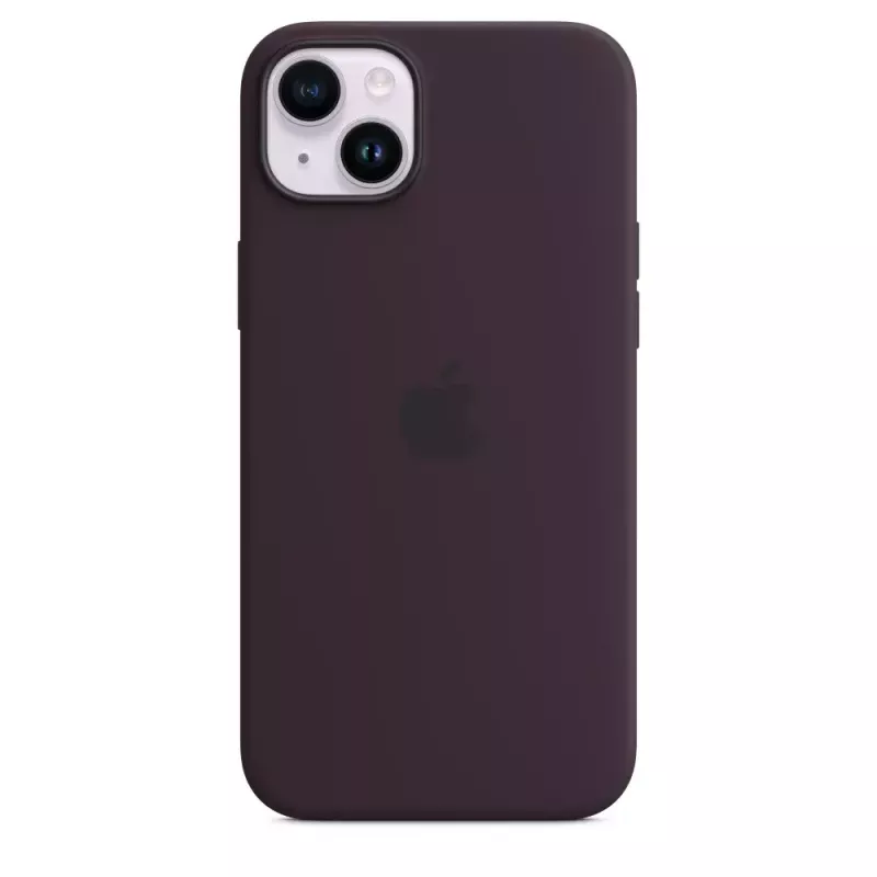 Capa em silicone Apple iPhone 14 Plus borgonha MagSafe