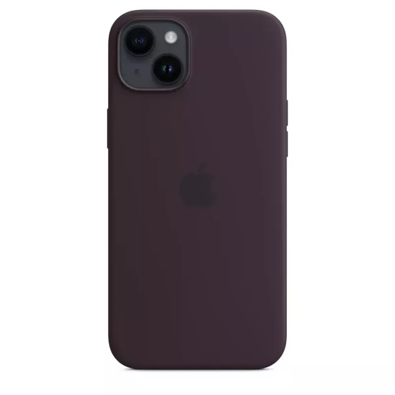 Capa em silicone Apple iPhone 14 Plus borgonha MagSafe