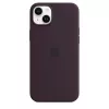 Capa em silicone Apple iPhone 14 Plus borgonha MagSafe