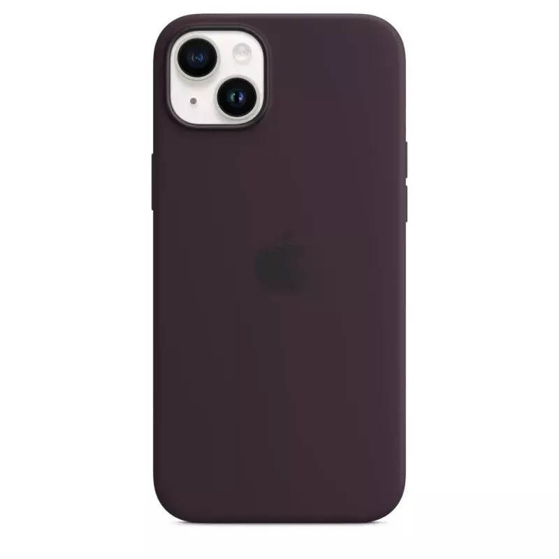 Capa em silicone Apple iPhone 14 Plus borgonha MagSafe
