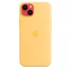 Capa em silicone Apple iPhone 14 Plus MagSafe Sunglow amarelo