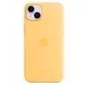 Capa em silicone Apple iPhone 14 Plus MagSafe Sunglow amarelo