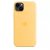 Capa em silicone Apple iPhone 14 Plus MagSafe Sunglow amarelo