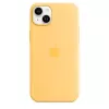 Capa em silicone Apple iPhone 14 Plus MagSafe Sunglow amarelo