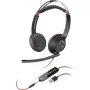 Headset Poly Blackwire 5220 estéreo USB-A — ligação estéreo USB-A com fios, arco de cabeça, microfone