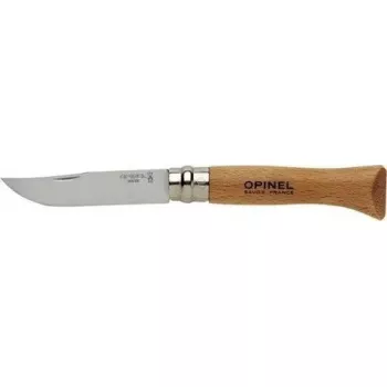 Faca de bolso Opinel N.º 06 aço inoxidável, cabo de madeira