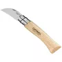 Faca de bolso Opinel N.º 07 com lâmina de aço inoxidável e cabo de madeira, motivo alho castanho