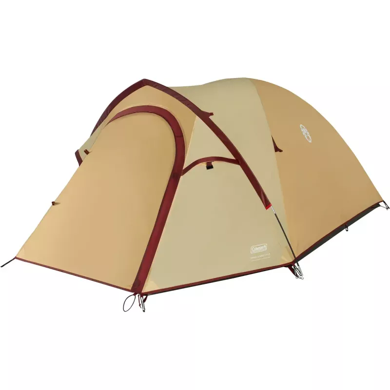 Tenda COLEMAN Darwin 3 Plus Summer – 3 pessoas, modelo de verão, bege/vermelho-escuro