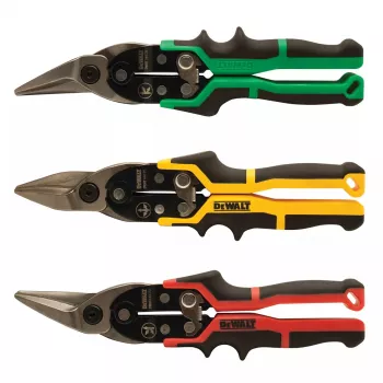 Conjunto de tesouras de chapa DeWALT DWHT14676-0, 3 peças