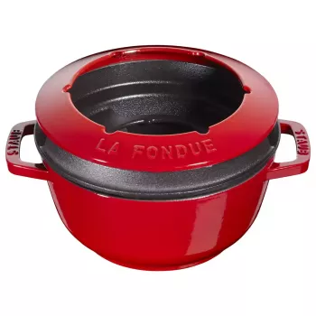 Conjunto de fondue Staub 18 cm Cherry, redondo 0,25 L, 187×100 mm, 4,6 kg