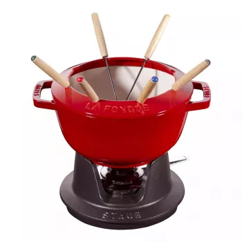 Conjunto de fondue Staub 18 cm Cherry, redondo 0,25 L, 187×100 mm, 4,6 kg