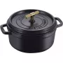 Cocotte redonda de ferro fundido Staub La Cocotte Buster & Punch 24 cm, preta