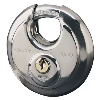 Cadeado Discus MASTER LOCK 70 mm aço inoxidável com arco revestido