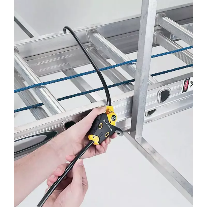 Cabo de segurança ajustável Python MASTER LOCK 1,8 m x 10 mm preto amarelo
