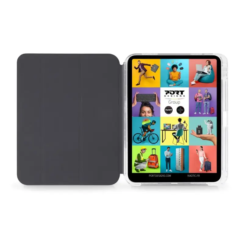 Capa com suporte Port Designs 201350 para iPad 10,9 polegadas (27,7 cm) PET, 3 modos de suporte, preto/transparente