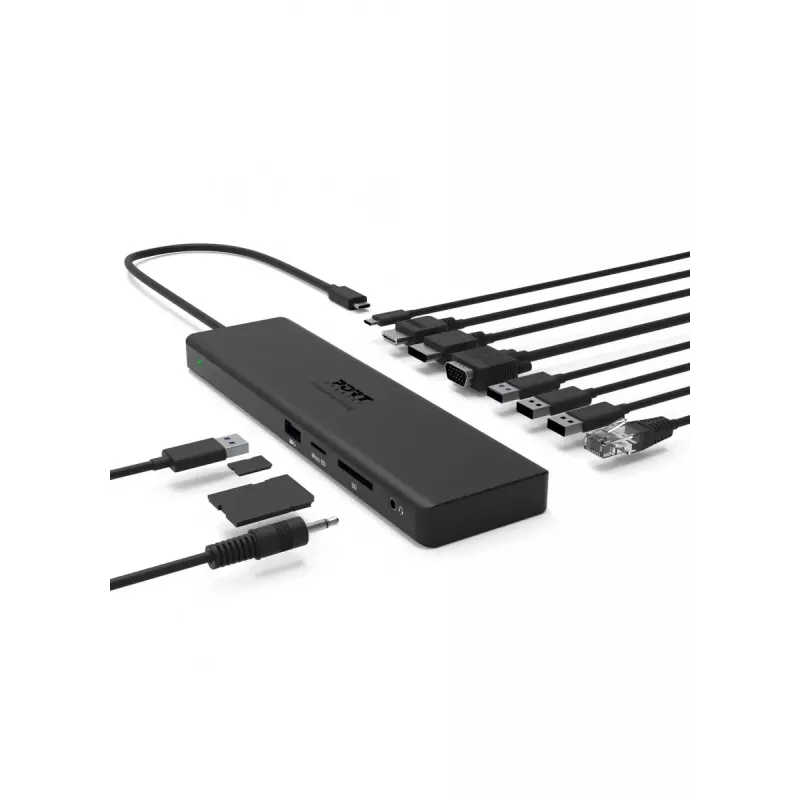 Docking station para portátil Port Replicator Port Designs 901906-W USB 3.2 Gen 2 Type-C preto