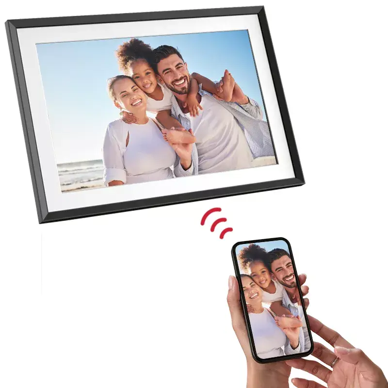 Moldura digital AgfaPhoto APF1000WIFI 10 polegadas (25,4 cm) IPS 1280x800 ecrã tátil Wi‑Fi 32 GB MicroSD USB‑C preta