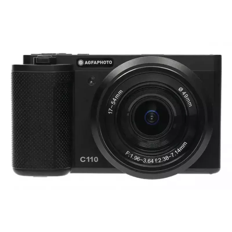 Câmara compacta AgfaPhoto Realishot C110 – 24 MP, 1/3,06 polegadas CMOS, zoom ótico 3x, 4K, WLAN, ecrã tátil 2,8 polegadas, preta