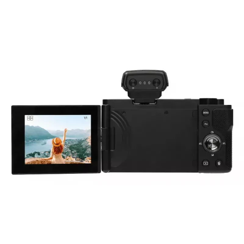 Câmara compacta AgfaPhoto Realishot C110 – 24 MP, 1/3,06 polegadas CMOS, zoom ótico 3x, 4K, WLAN, ecrã tátil 2,8 polegadas, preta