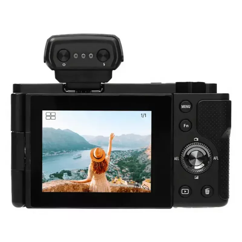 Câmara compacta AgfaPhoto Realishot C110 – 24 MP, 1/3,06 polegadas CMOS, zoom ótico 3x, 4K, WLAN, ecrã tátil 2,8 polegadas, preta
