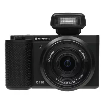 Câmara compacta AgfaPhoto Realishot C110 – 24 MP, 1/3,06 polegadas CMOS, zoom ótico 3x, 4K, WLAN, ecrã tátil 2,8 polegadas, preta