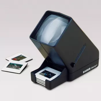 Mesa de luz KAISER diascop 4 — plástico, preto, distância máx. de observação 1,6 m, 80×160×170 mm