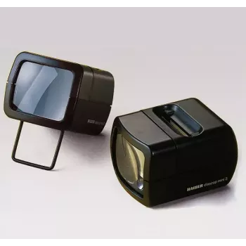Projetor de diapositivos KAISER 2010 — ampliação compacta 3x, 75×105×60 mm, pilha 1,5 V