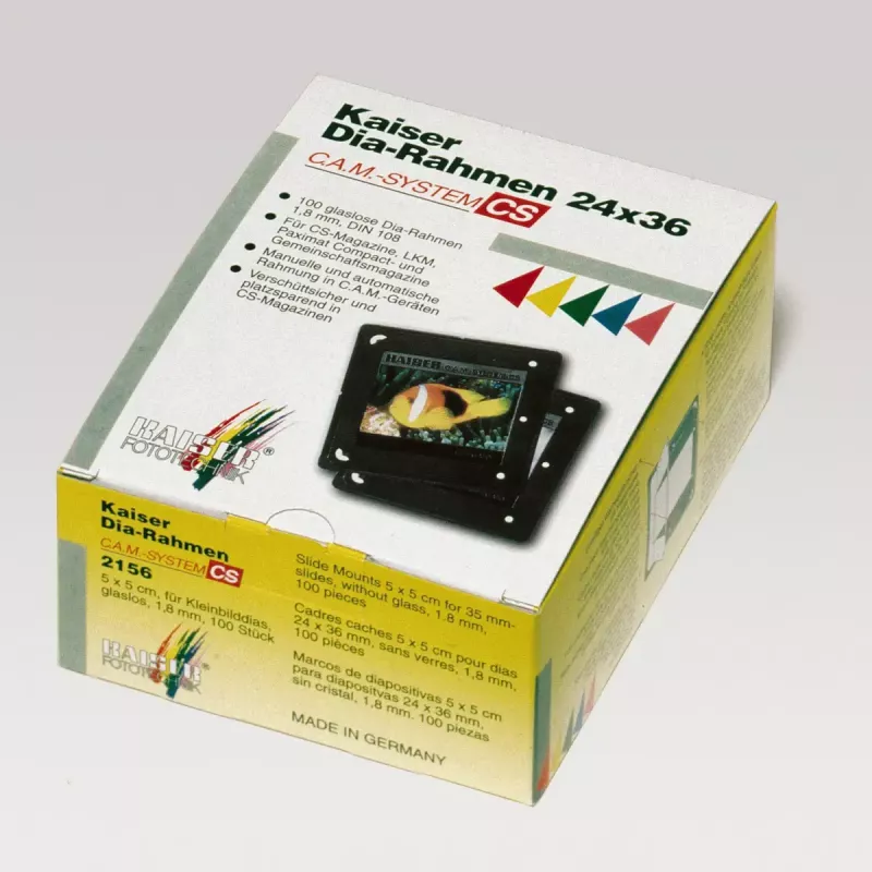 Molduras para diapositivos Kaiser Fototechnik C.A.M./CS 5x5 cm preto