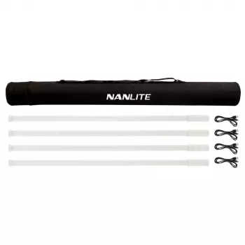 Kit de iluminação contínua Nanlite PTT87X4KIT 8W LED cor variável