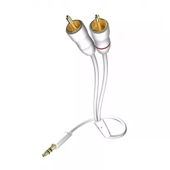 Cabo de áudio Inakustik 00310005 5m 3,5mm 2 x RCA branco