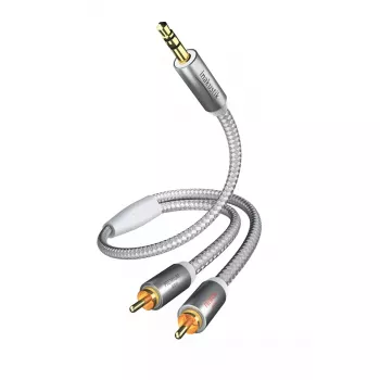 Cabo de áudio Inakustik 00410005 5m 3,5mm 2 x RCA branco