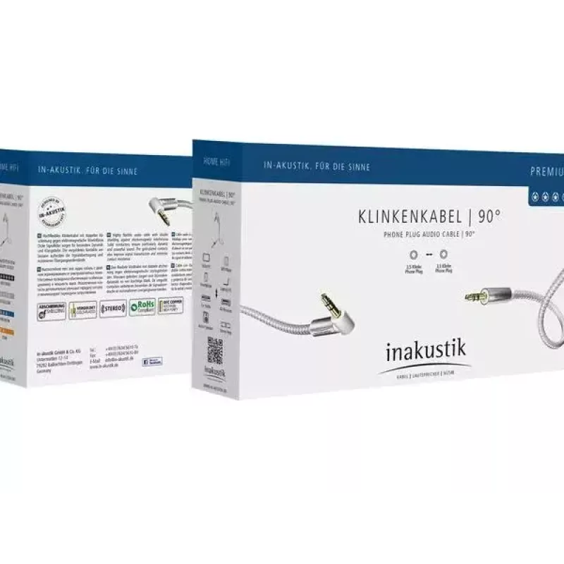 Cabo de áudio Inakustik 004104015 1,5 m 3,5 mm prateado branco