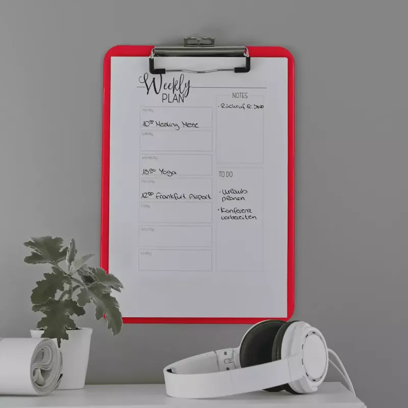 Prancheta Leitz WOW A4 metal vermelho 80 folhas