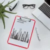 Prancheta Leitz WOW A4 metal vermelho 80 folhas