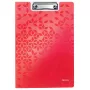 Prancheta Leitz WOW A4 metal espuma de polietileno vermelho 75 folhas