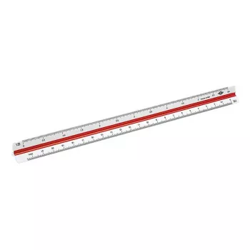 Régua Wedo 52 55001 300 mm plástico vermelho branco 1 unid.