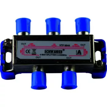 Splitter de cabo Schwaiger VTF8844 241 gama de frequências 5 - 2400 MHz