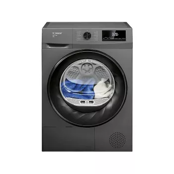 Máquina de secar roupa de carregamento frontal BOMANN WPT7154T — bomba de calor, 8 kg, preto/cinzento, 64 dB, classe energética D