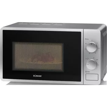 Micro-ondas de bancada Clatronic Bomann MW 6014 CB — 20 L, 700 W, botão rotativo, prateado