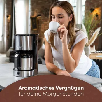Máquina de café de filtro BOMANN KA6066CB depósito de água 1,2 l, 10 chávenas, preto e aço inoxidável